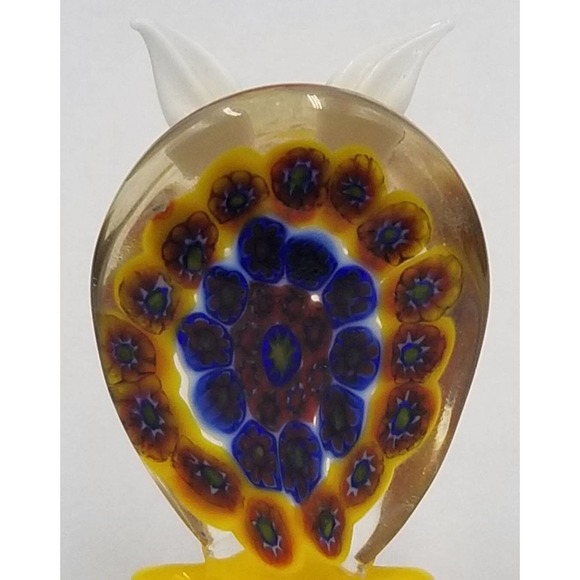 Vintage Millefiori Glass Hoot Owl Figure - Picture 4 of 6